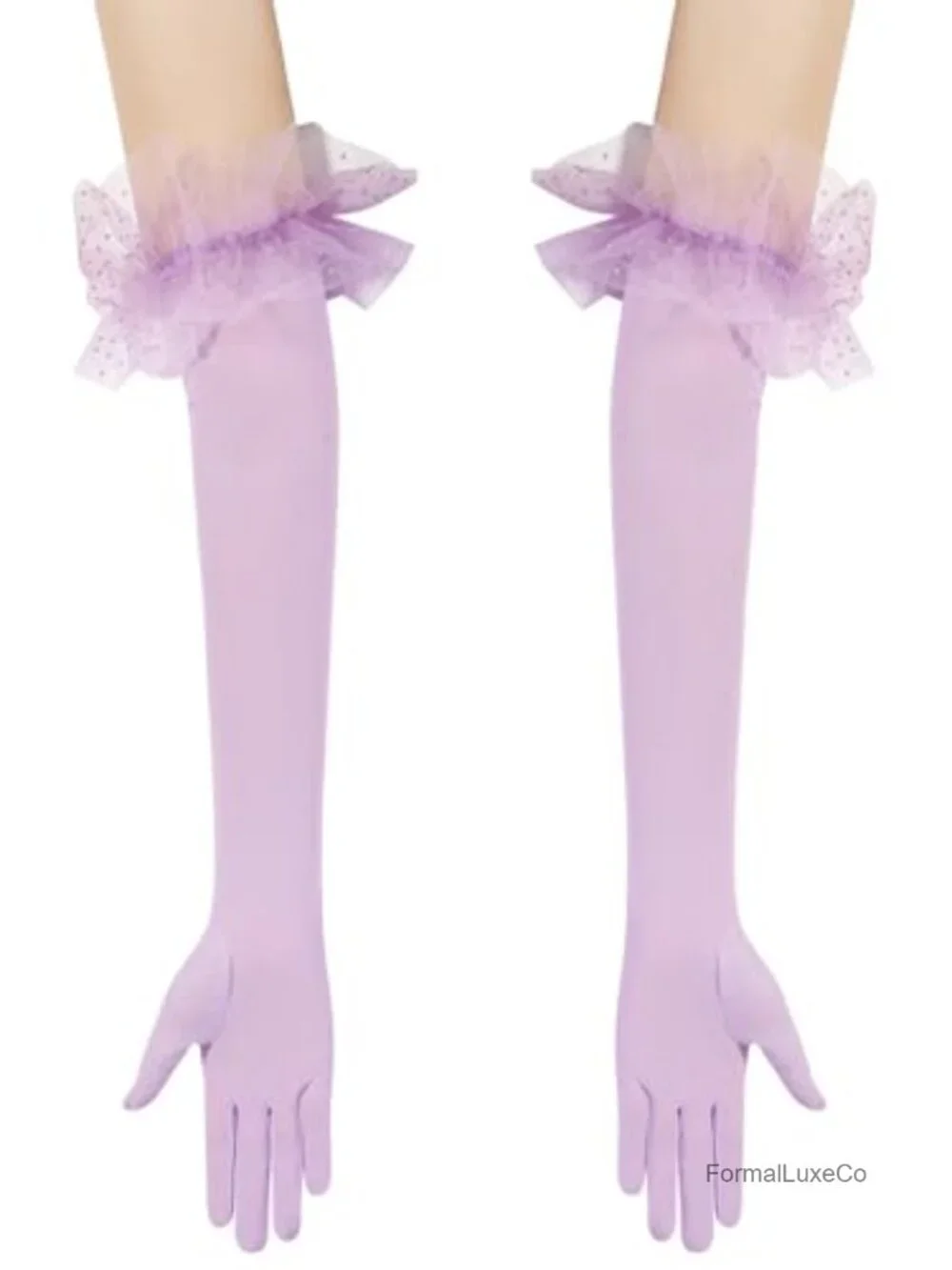Elbow Length Opera Sheer Mesh Tulle Gloves